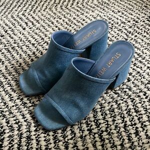 Stuart Weitzman Denim Mules
